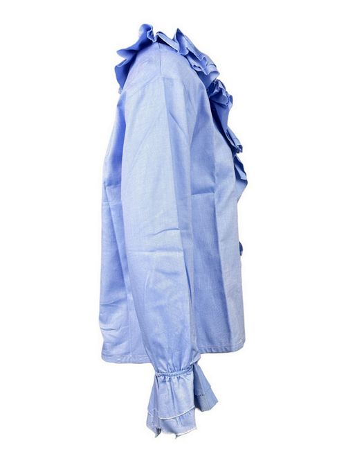 camicia donna ruches oxford azzurro Noumeno Concept | CM46-16183CIELO